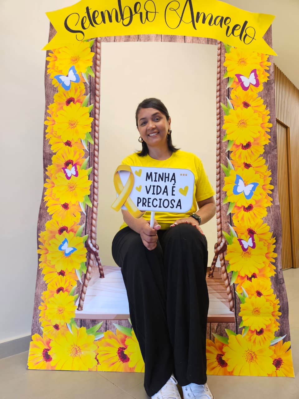 MOLDURA GIGANTE SETEMBRO AMARELO + PLAQUINHA - Imagem 2