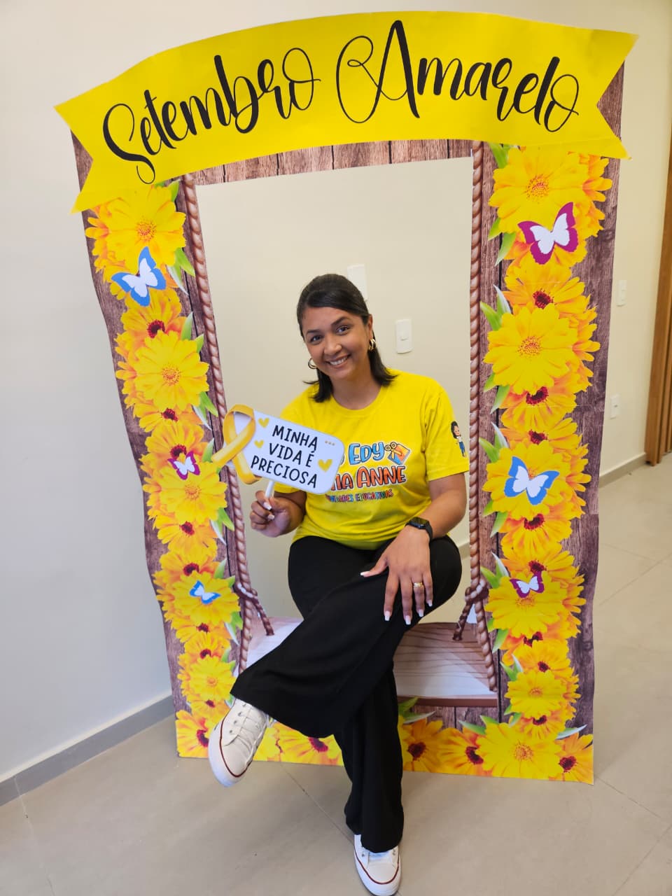MOLDURA GIGANTE SETEMBRO AMARELO + PLAQUINHA - Imagem 5