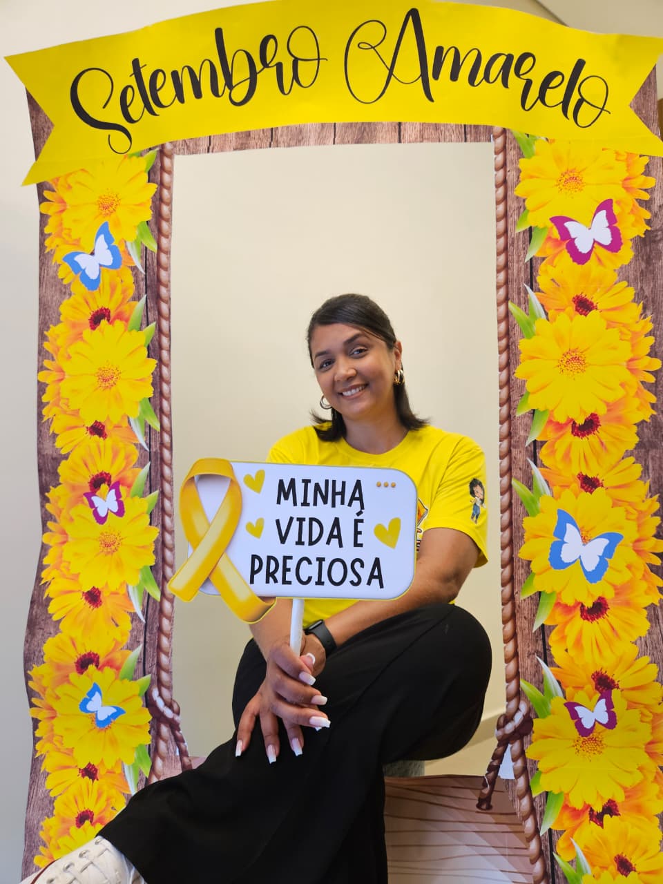 MOLDURA GIGANTE SETEMBRO AMARELO + PLAQUINHA - Imagem 6