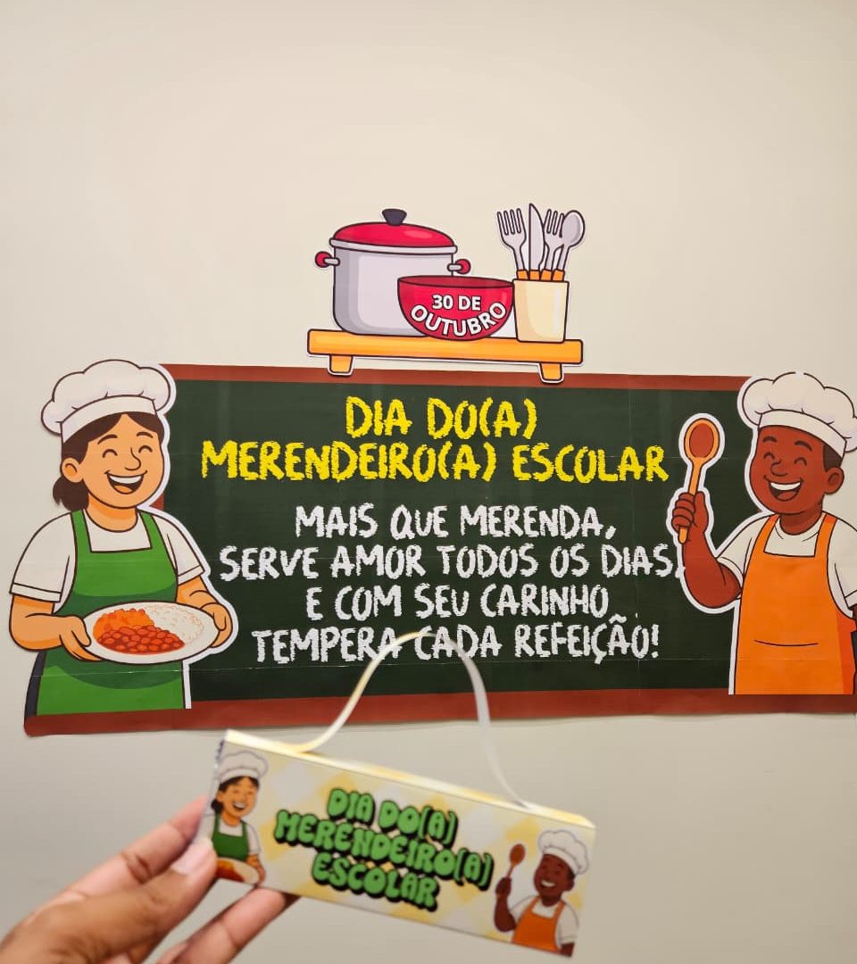 PAINEL E LEMBRANCINHA DIA DO(A) MERENDEIRO(A)