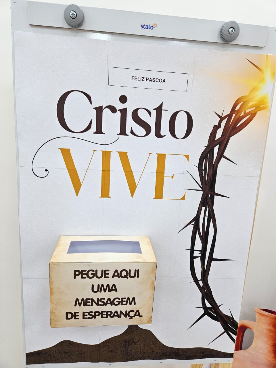 CENÁRIO DE PÁSCOA COM CAIXA MENSAGEM DE ESPERANÇA - Imagem 8