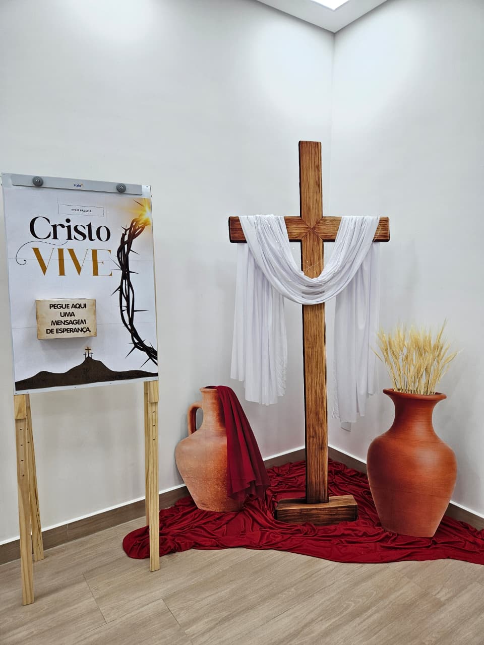 CENÁRIO DE PÁSCOA COM CAIXA MENSAGEM DE ESPERANÇA - Imagem 9