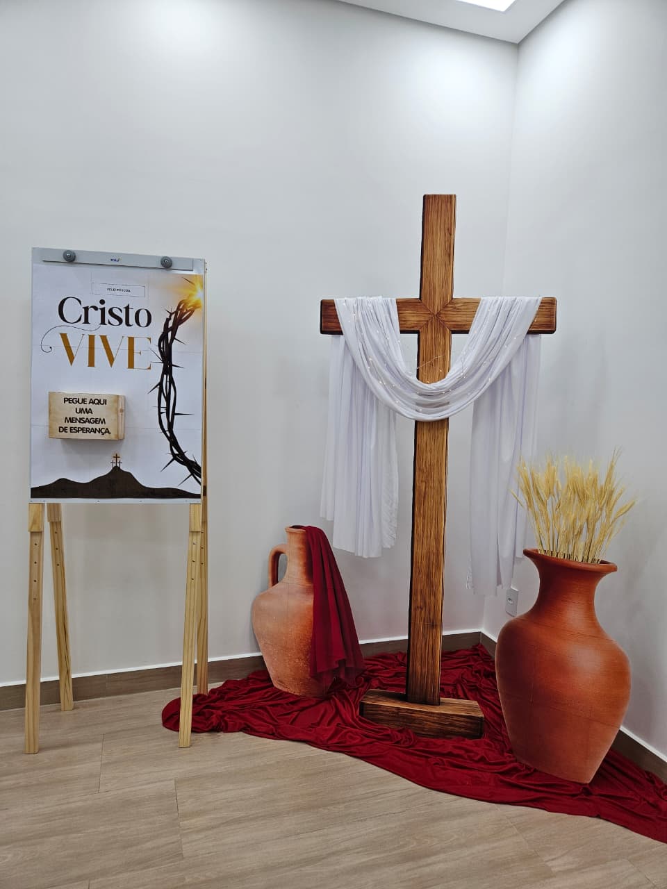 CENÁRIO DE PÁSCOA COM CAIXA MENSAGEM DE ESPERANÇA - Imagem 12