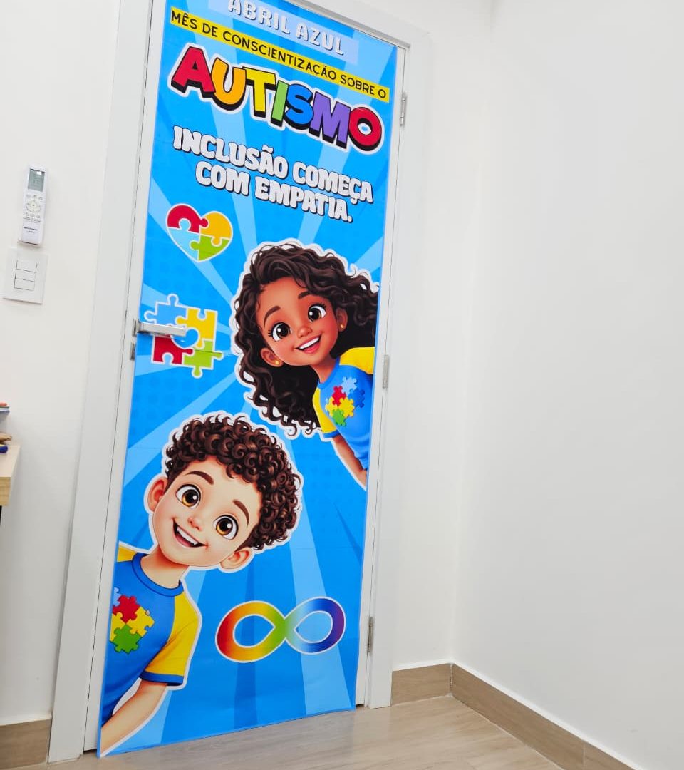 CARTAZ DE PORTA - ABRIL AZUL