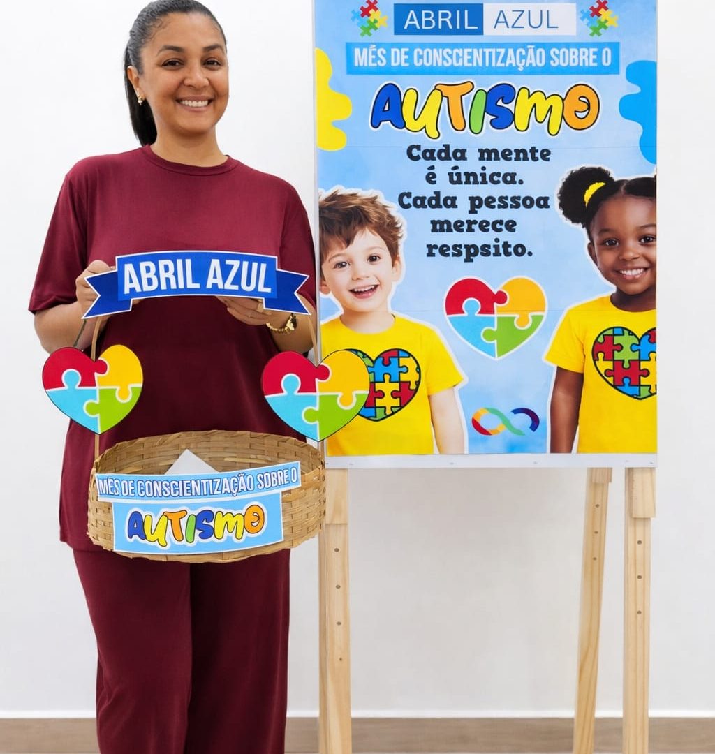 CARTAZ E ELEMENTOS PARA CESTA - ABRIL AZUL