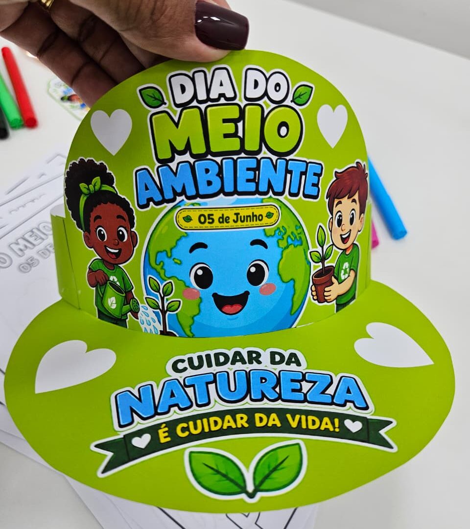 MEIO AMBIENTE (VISEIRA, DESENHO PARA COLORIR, MEDALHA)
