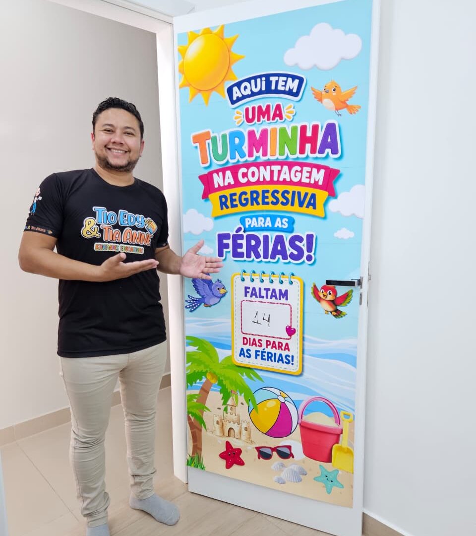 CARTAZ DE PORTA - TURMINHA NA CONTAGEM REGRESSIVA PARA AS FÉRIAS