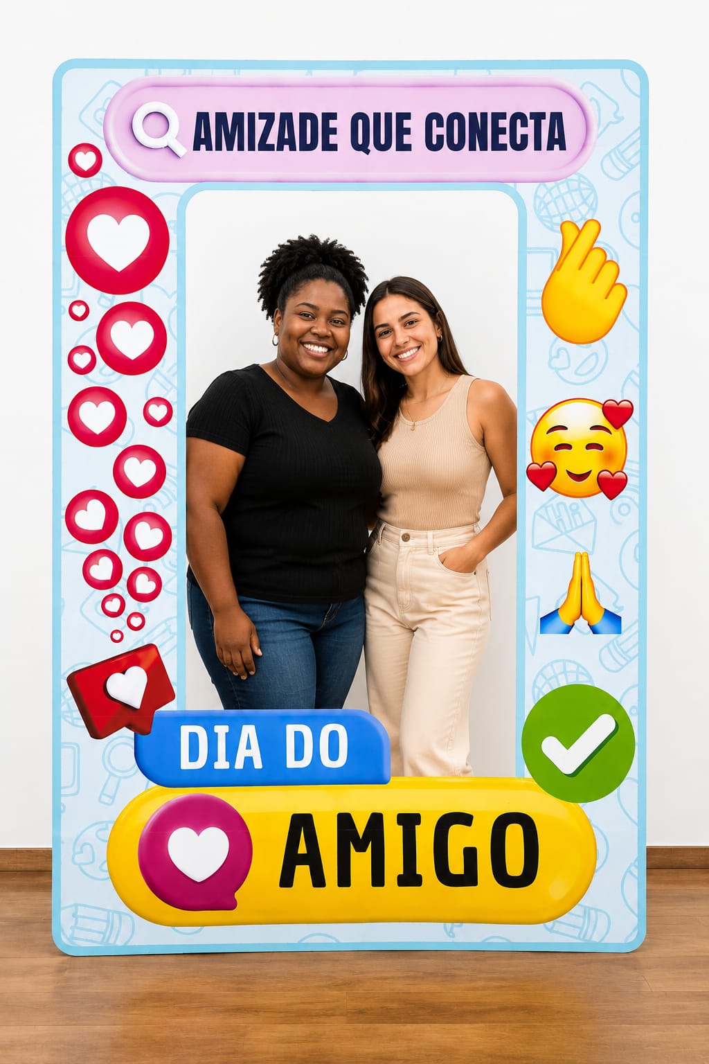 MOLDURA GIGANTE DIA DO AMIGO - AMIZADE QUE CONECTA
