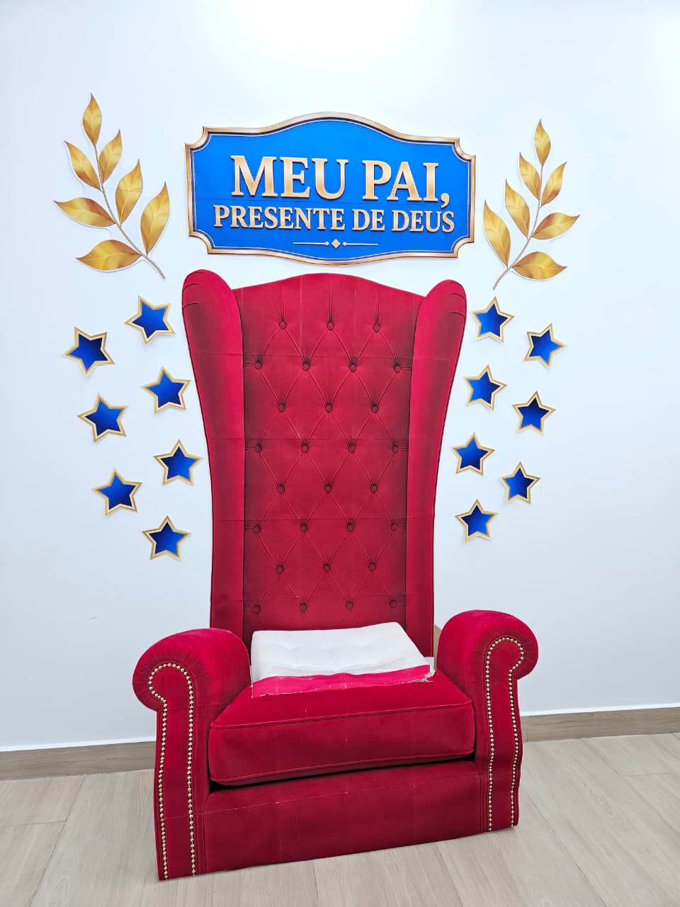 DIA DOS PAIS - POLTRONA DO PAPAI - VERMELHA - PRESENTE DEUS - Imagem 8