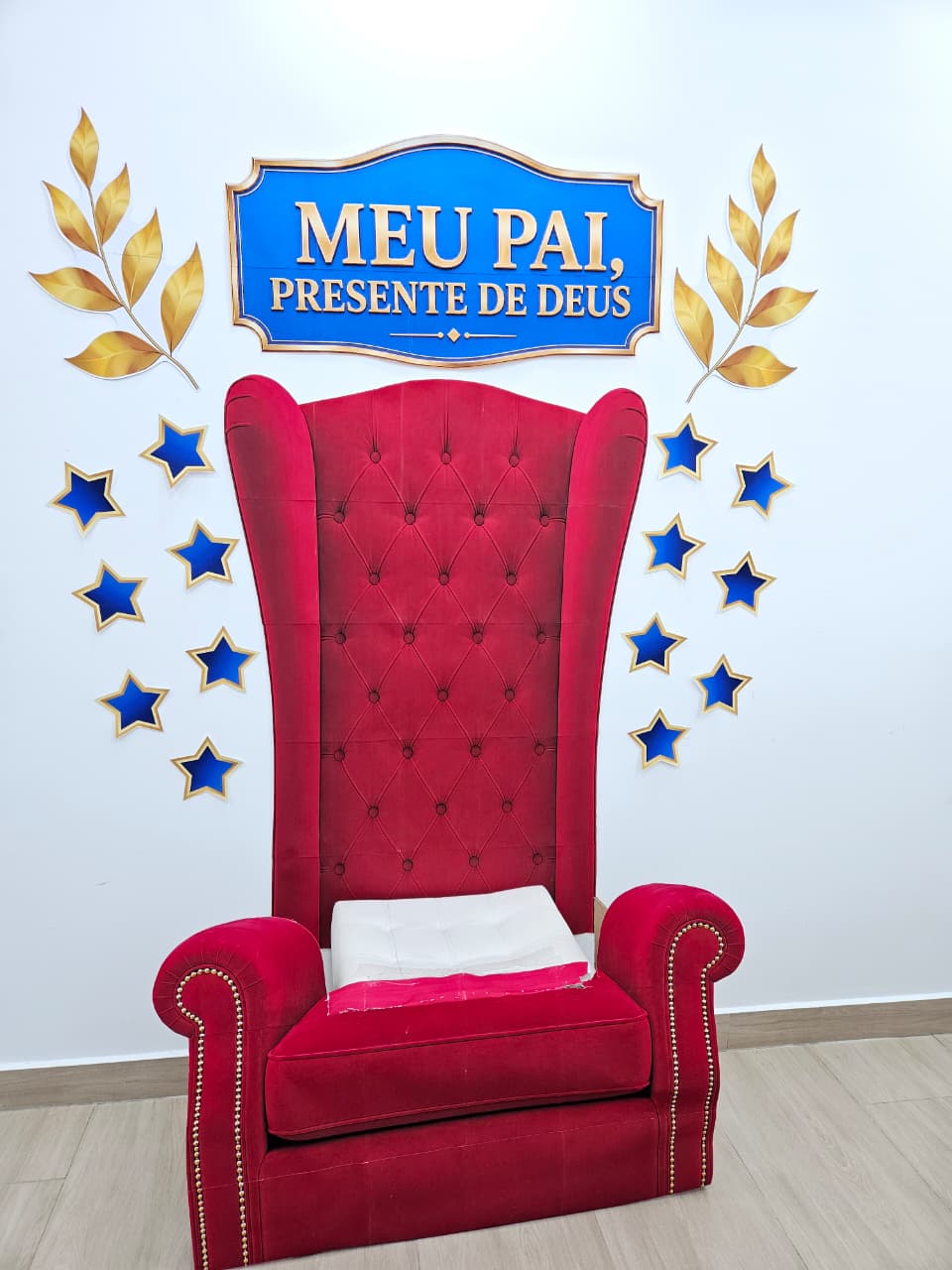 DIA DOS PAIS - POLTRONA DO PAPAI - VERMELHA - PRESENTE DEUS - Imagem 10