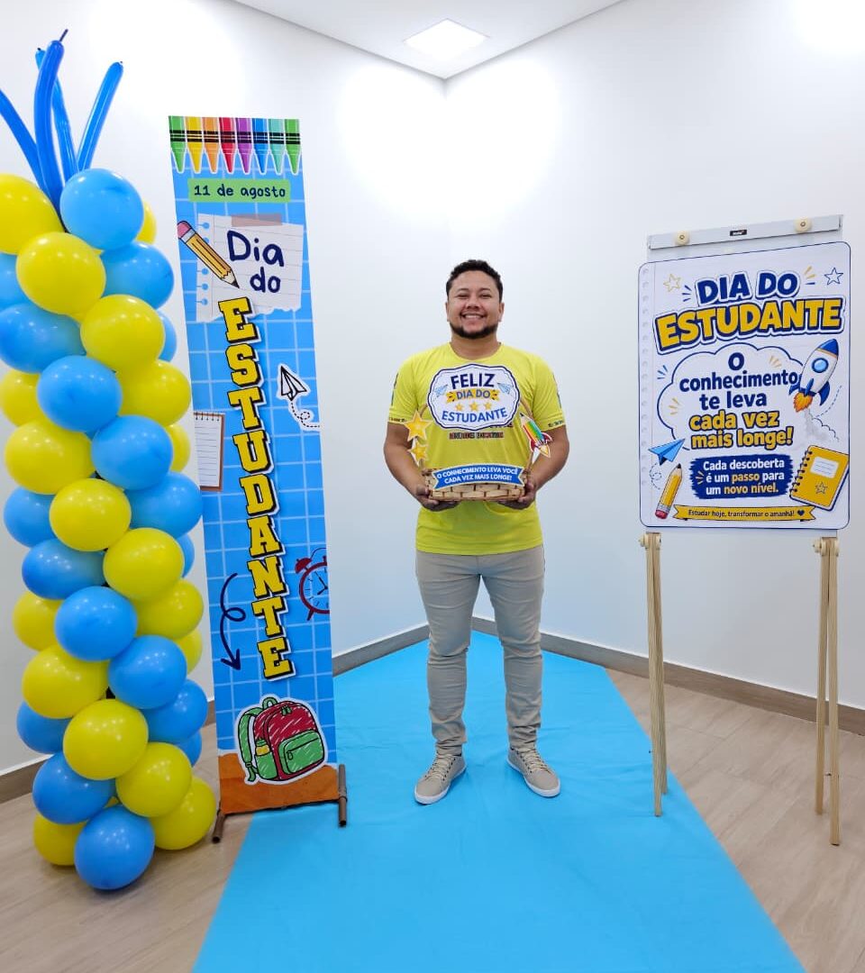 DIA DO ESTUDANTE - FAIXA, CARTAZ E CESTA COM TAGS