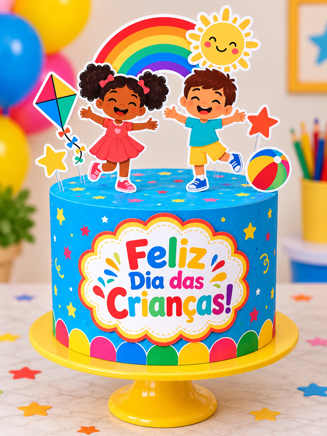 BOLO FAKE + TOPPER DIA DAS CRIANÇAS - Imagem 6