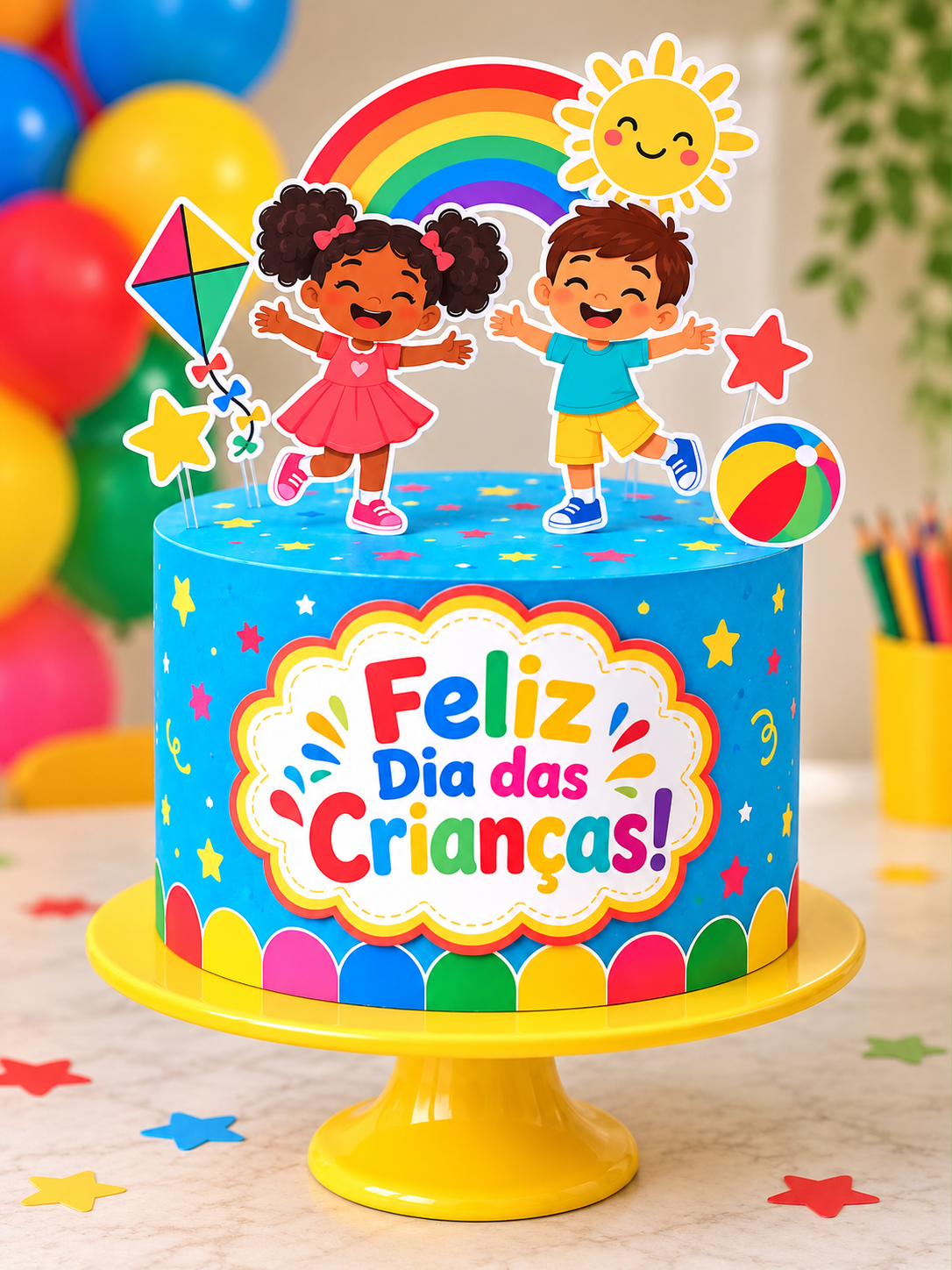 BOLO FAKE + TOPPER DIA DAS CRIANÇAS - Imagem 4