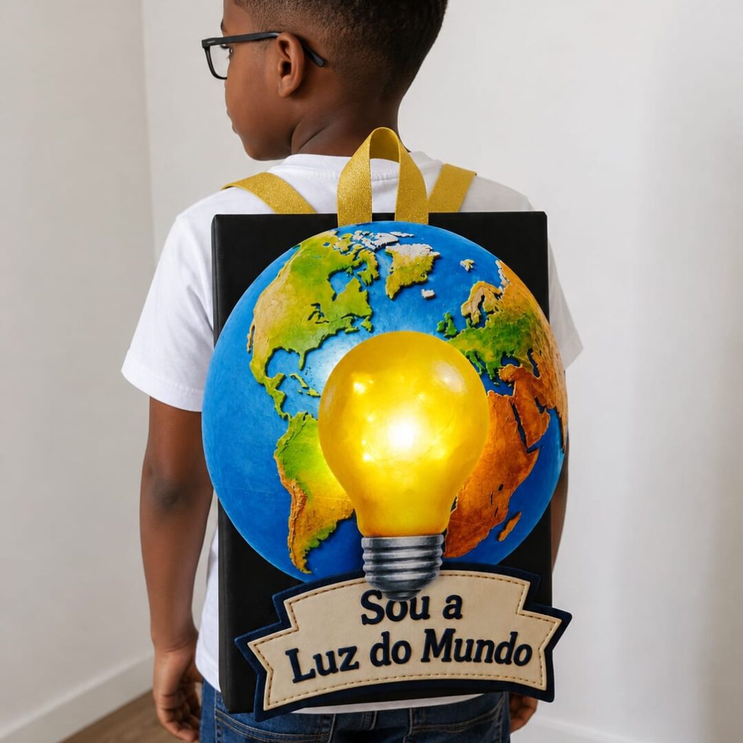 MOCHILA MALUCA SOU A LUZ DO MUNDO