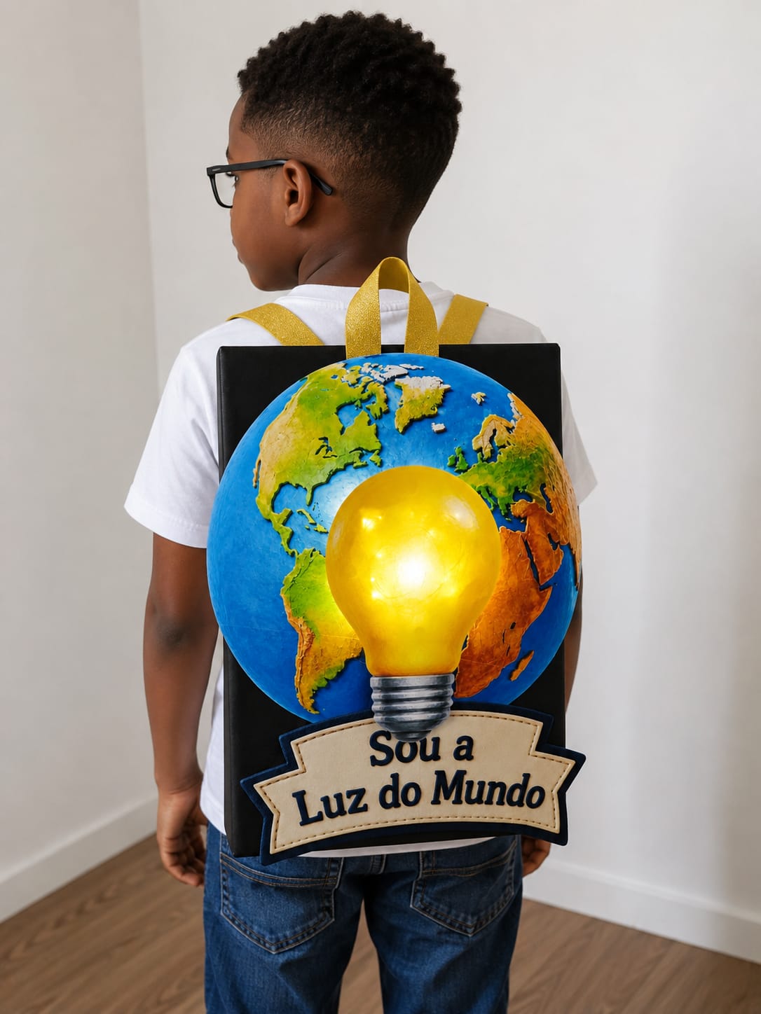 MOCHILA MALUCA SOU A LUZ DO MUNDO