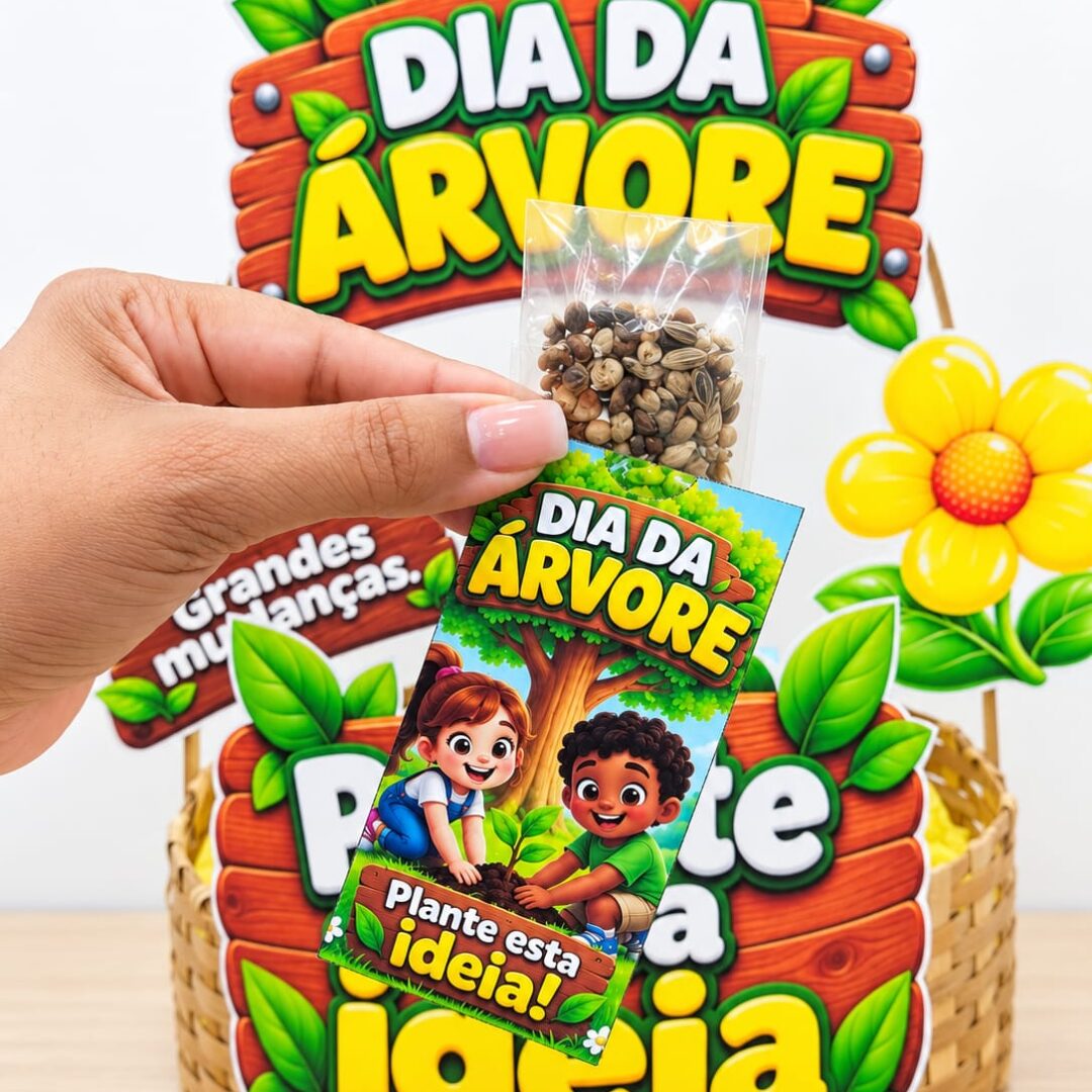 CESTA + ENVELOPE PARA SEMENTES - DIA DA ÁRVORE