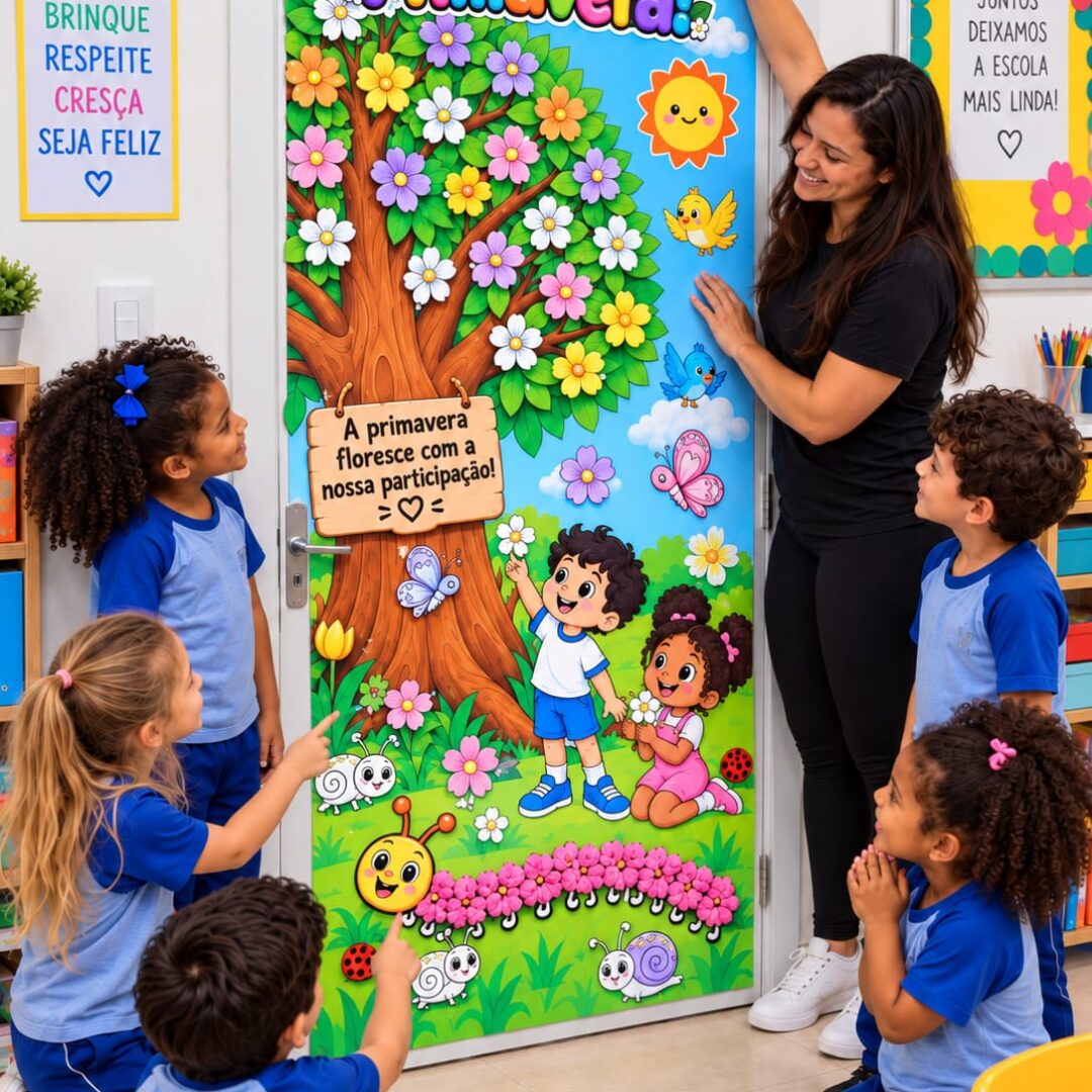 CARTAZ DE PORTA PARTICIPATIVO - PRIMAVERA
