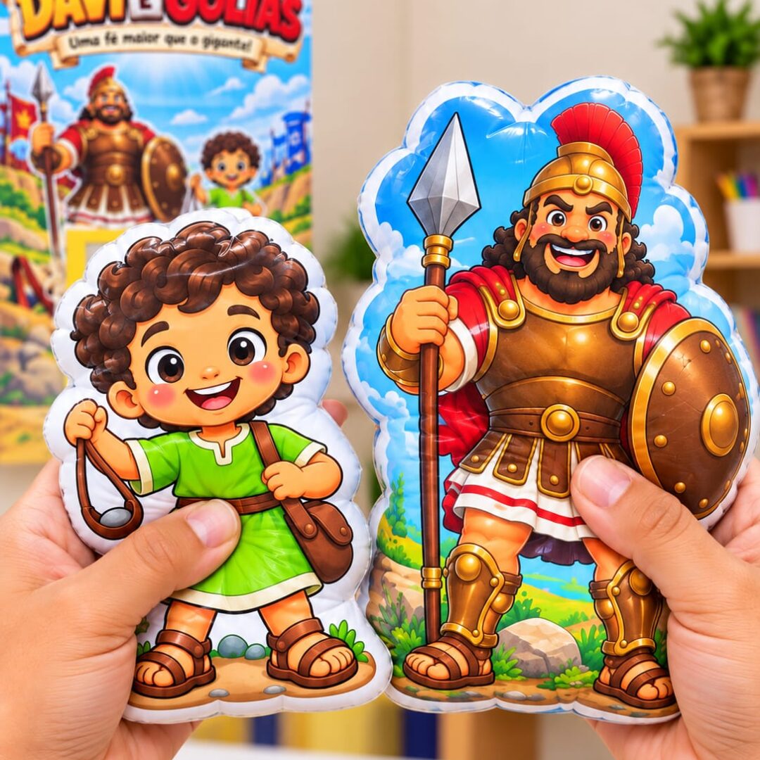 CARTAZ INTERATIVO + SQUISHY - DAVI E GOLIAS