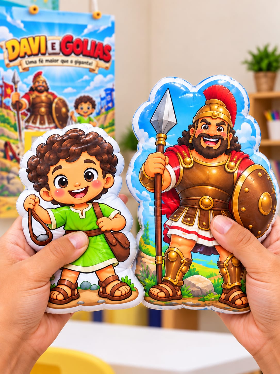 CARTAZ INTERATIVO + SQUISHY - DAVI E GOLIAS
