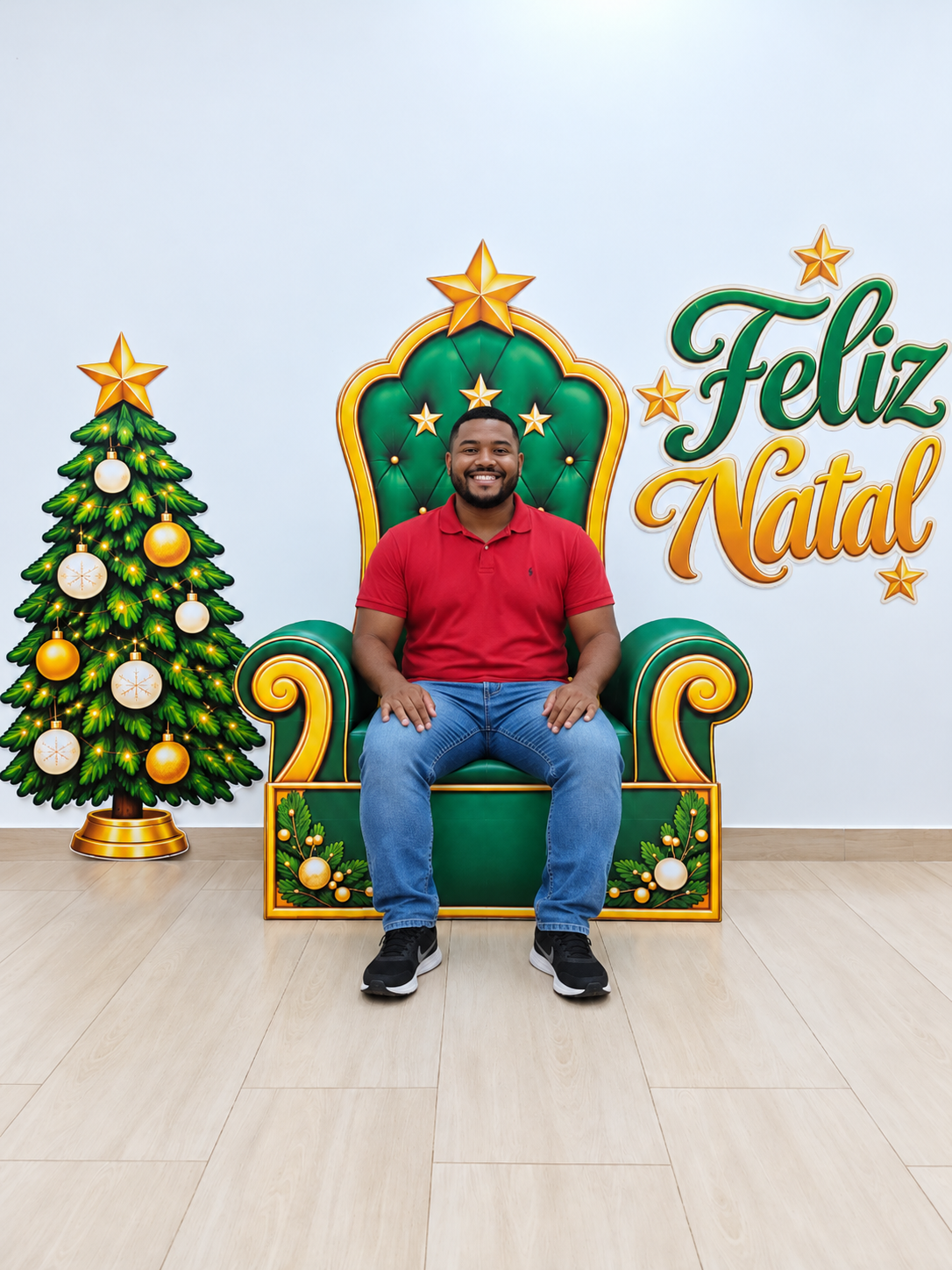 CENÁRIO DE NATAL COM TRONO VERDE - Imagem 2