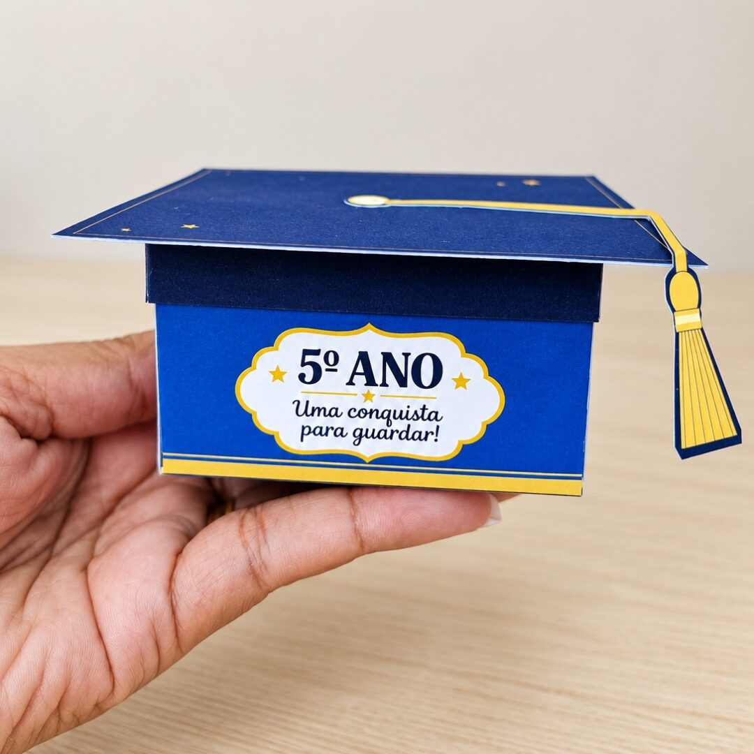 LEMBRANCINHA FORMATURA 5º ANO – CAIXINHA CAPELO