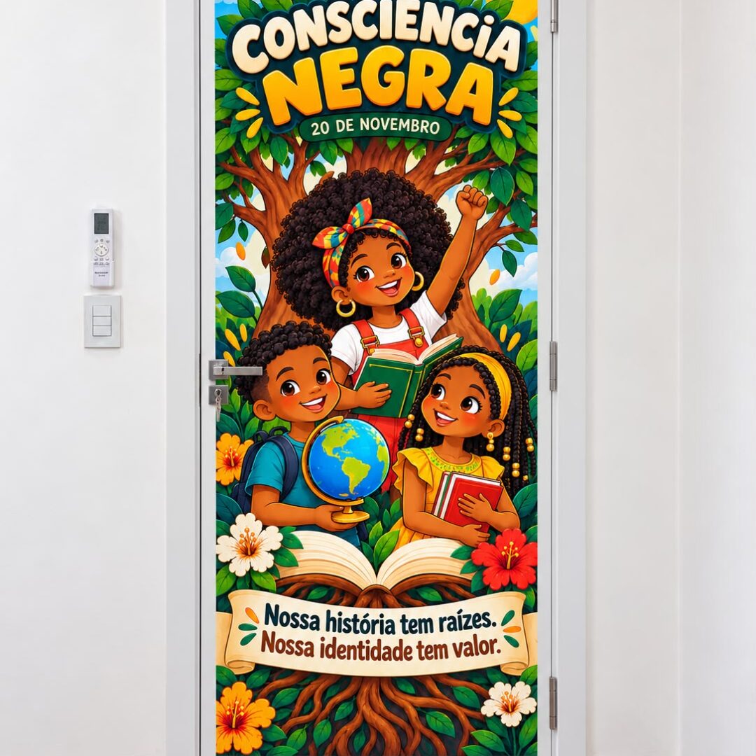 CARTAZ DE PORTA CONSCIÊNCIA NEGRA