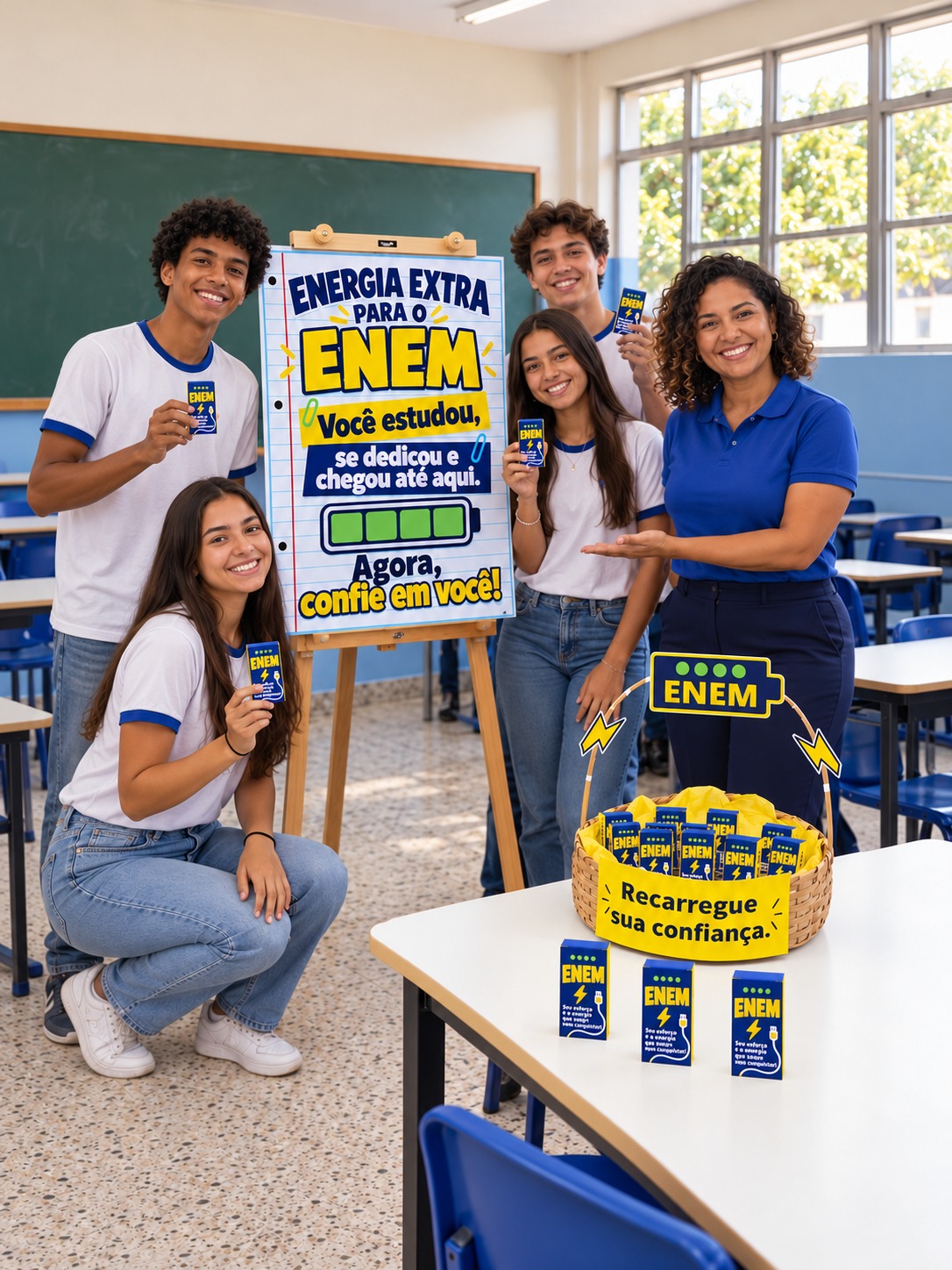 ENEM – ENERGIA EXTRA – CARTAZ, CESTA E LEMBRANCINHA