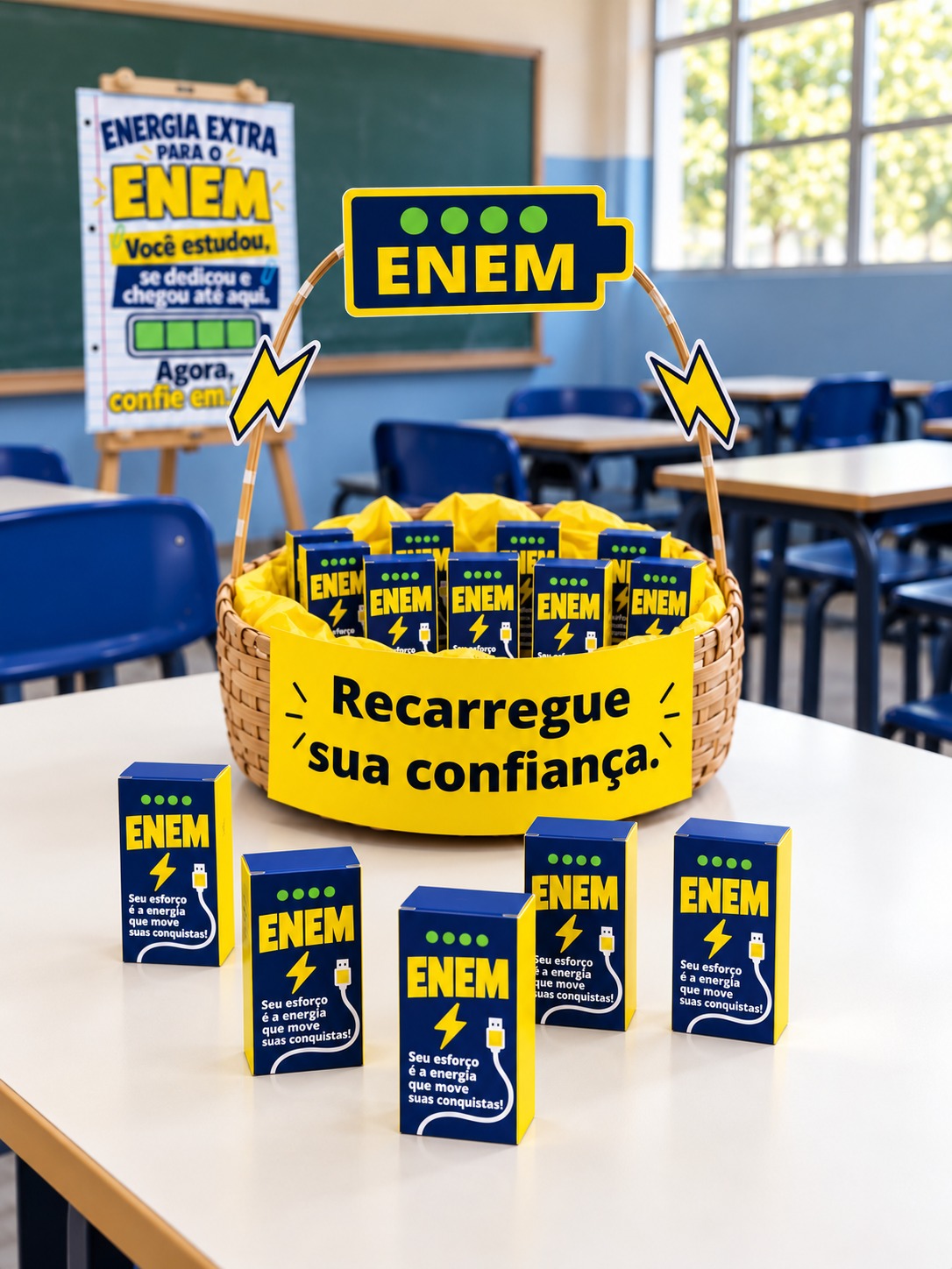 ENEM – ENERGIA EXTRA – CARTAZ, CESTA E LEMBRANCINHA - Imagem 4