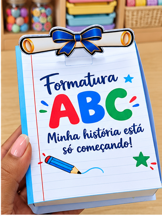 LEMBRANCINHA FORMATURA ABC – CAIXA-LIVRO AZUL