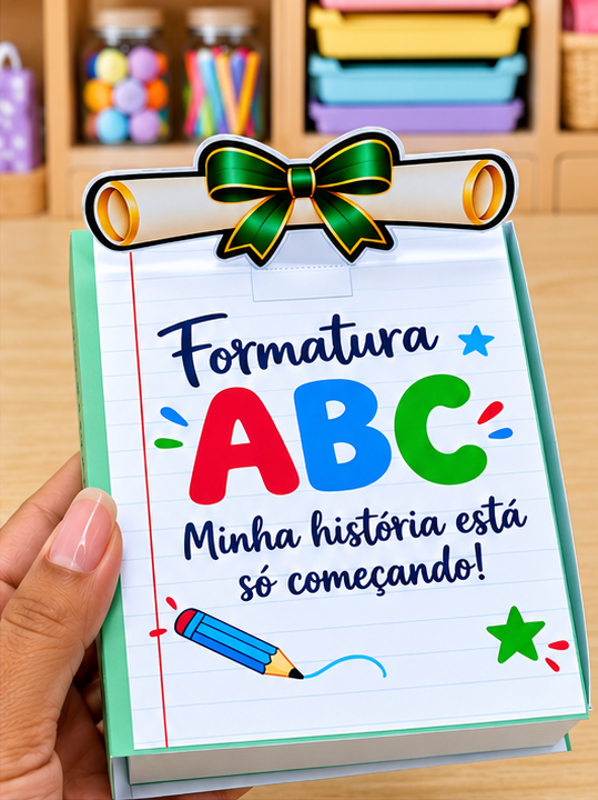 LEMBRANCINHA FORMATURA ABC – CAIXA-LIVRO VERDE