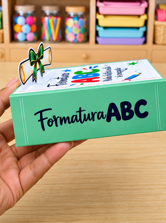 LEMBRANCINHA FORMATURA ABC – CAIXA-LIVRO VERDE - Imagem 3
